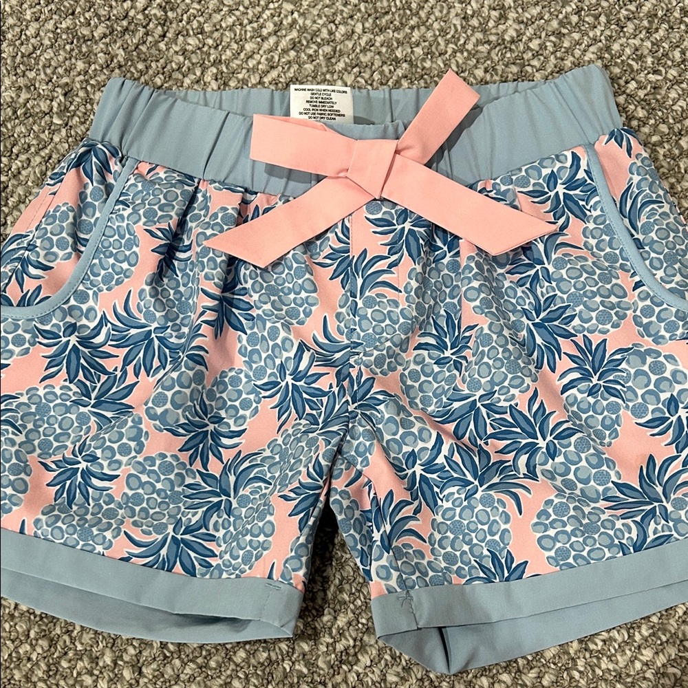 Charming Pink and Blue Floral Kids Shorts